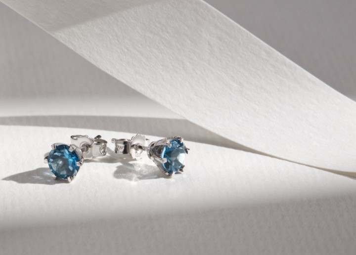 Obrázok z Náušnice LOEE Palette z bieleho zlata s topazy