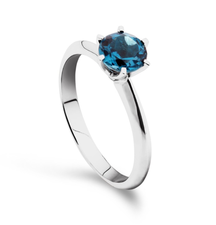 Obrázok z Prsteň LOEE Palette z bieleho zlata s topazom