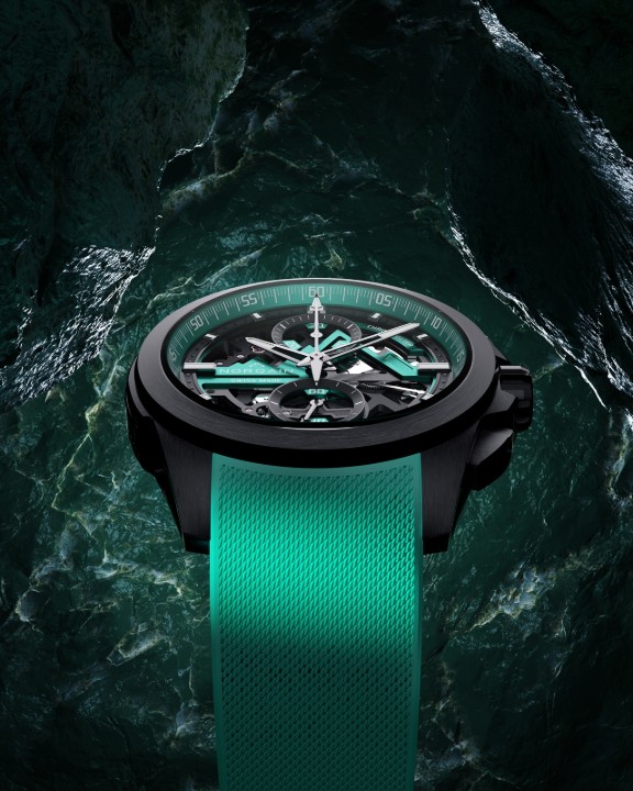 Obrázok z NORQAIN Independence Skeleton Chrono Jade Limited Edition
