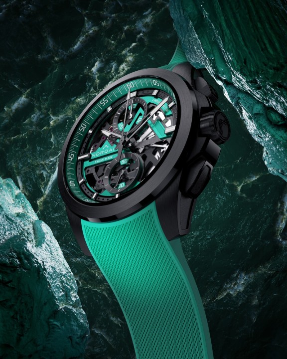 Obrázok z NORQAIN Independence Skeleton Chrono Jade Limited Edition