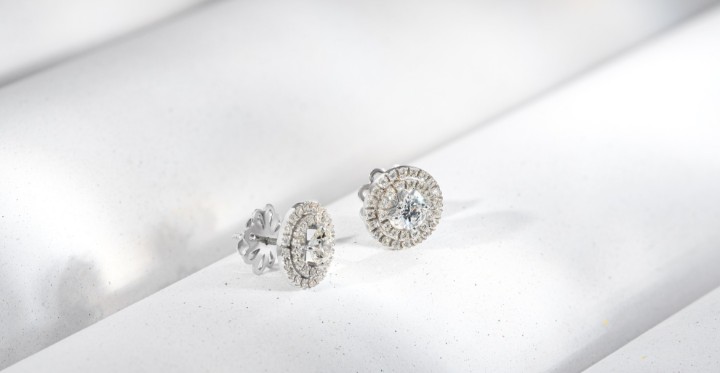 Obrázok z Náušnice LOEE z bieleho zlata s diamantmi