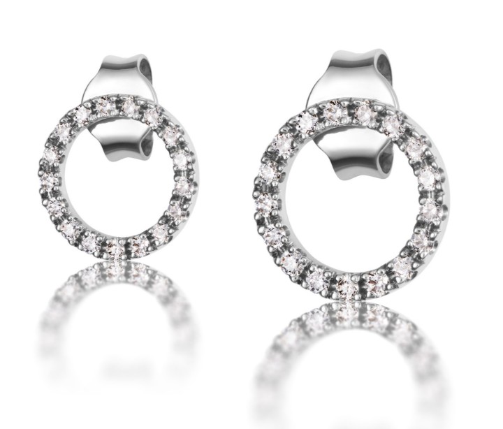 Obrázok z Náušnice LOEE Pure z bieleho zlata s diamantmi