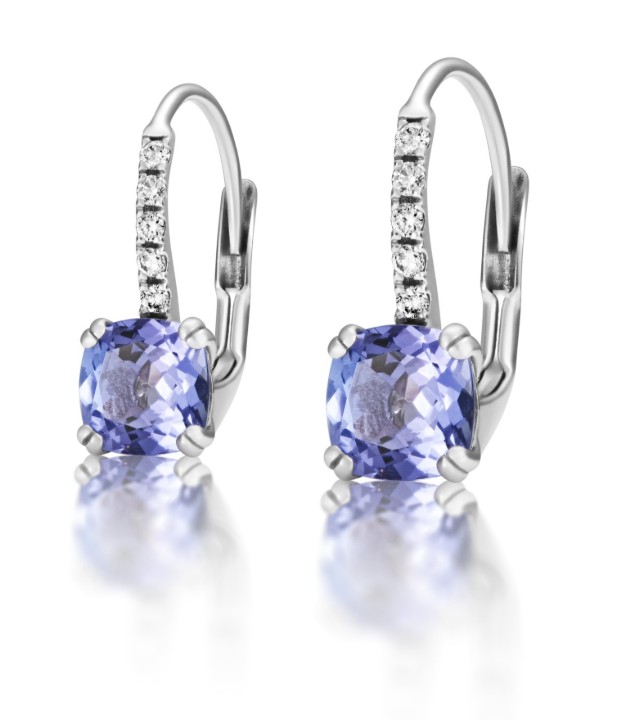 Obrázok z Náušnice LOEE Palette Diamonds z bieleho zlata s diamantmi a tanzanity