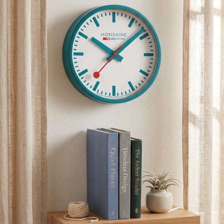 Obrázok z Nástěnné hodiny MONDAINE Transformative Teal Limited Edition