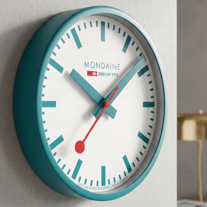 Obrázok z Nástěnné hodiny MONDAINE Transformative Teal Limited Edition